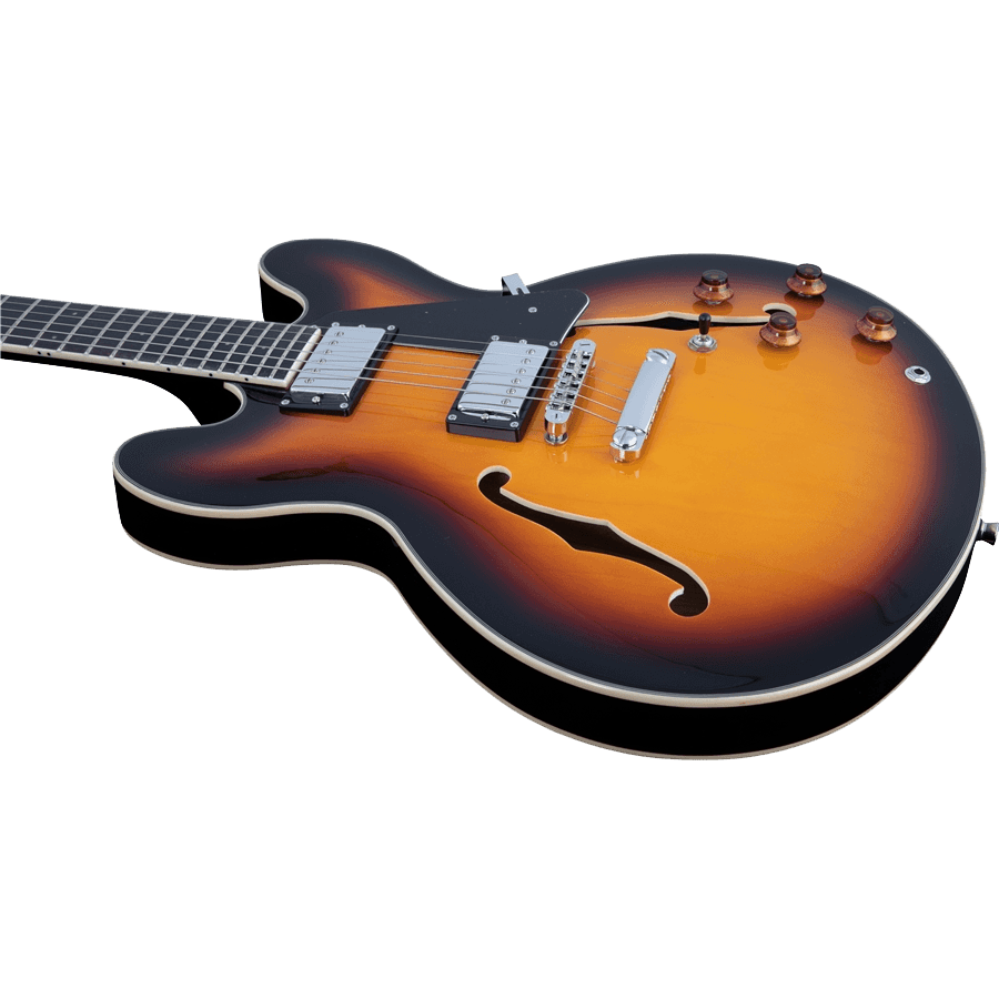 Guitare électrique EKO demi-caisse Tribute Hollowbody II Sunburst