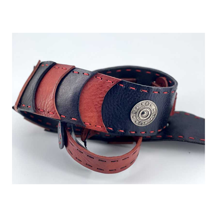 Sangle Celtica cuir noir et rouge taille M The Hand Sangle Celtica cuir noir et rouge taille M The Hand