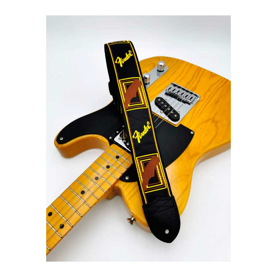 Sangle Monogrammes FENDER® noir jaune marron FENDER® Sangle Monogrammes FENDER® noir jaune marron FENDER®