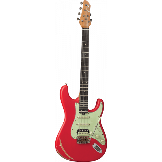 Guitare Eko type Strat Aire Relic Fiesta Red AIRE-RELIC-RED