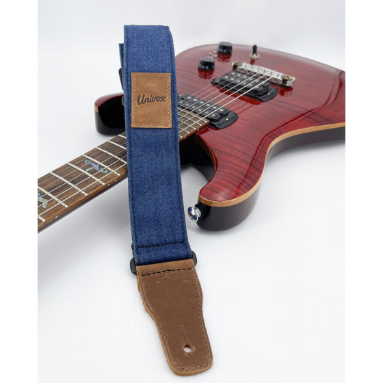 Sangle Univox tissu effet Jean logo cuir