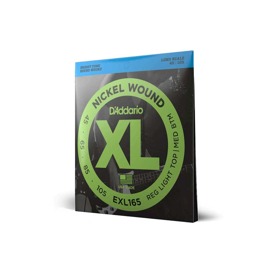 Cordes Basse EXL165 Custom light 45/105 cordes longues D'Addario Cordes Basse EXL165 Custom light 45/105 cordes longues D'Addario