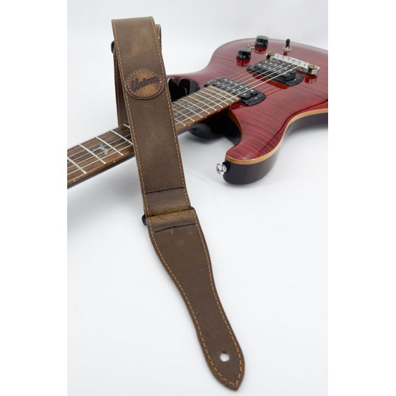 6 sélections gratuites Basse acoustique Royaume-Uni-Made CUIR Texan rouge Deluxe Guitar Strap 