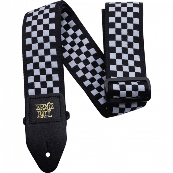 Sangle Jacquard black and white Checkered Ernie Ball