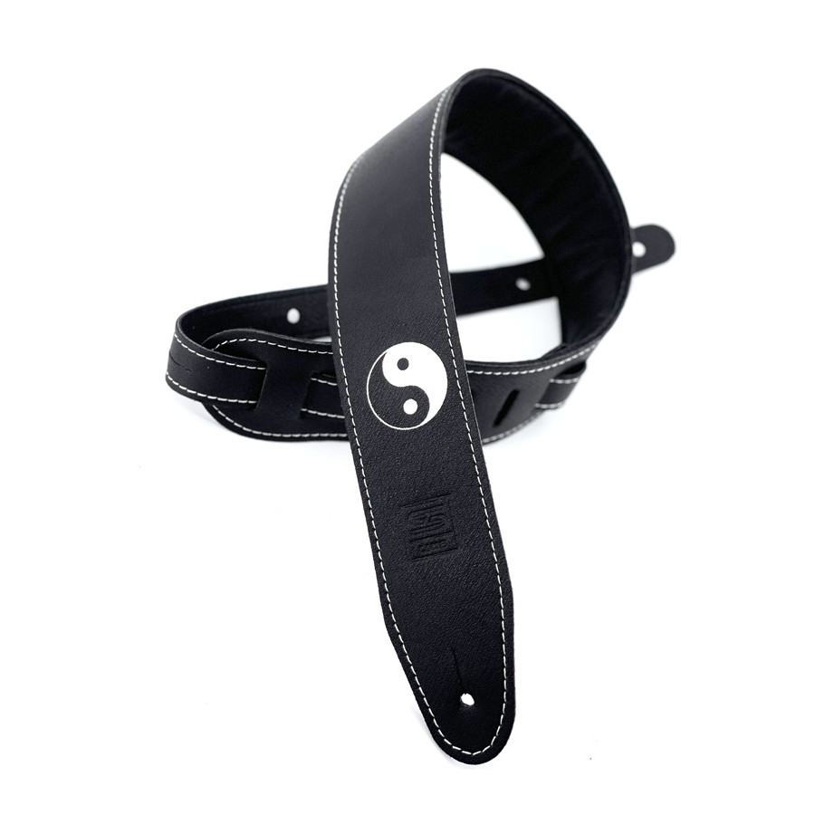 Sangle rembourrée cuir végane noir motif Yin Yang STEFY LINE SLST604N Sangle rembourrée cuir végane noir motif Yin Yang STEFY LINE SLST604N