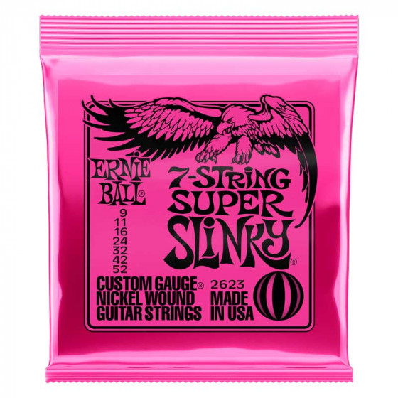 Cordes filées 7c guitare électrique Super Slinky Nickel Ernie Ball