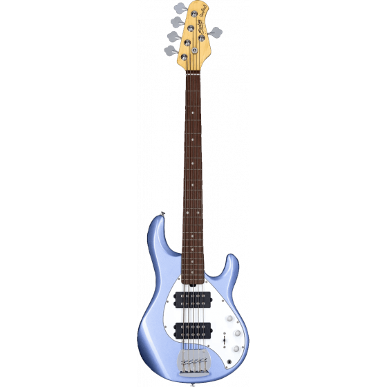 Basse Sterling by Music Man 5 Cordes StingRay5 HH Lake Blue Metallic