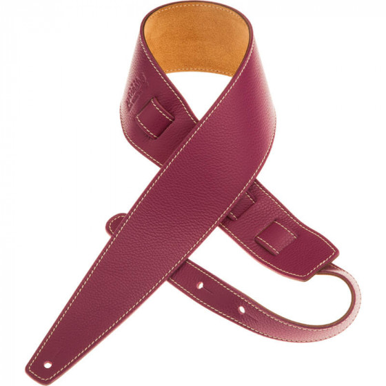 Sangle Holes HS Colors cuir prune cousu 8cm Magrabo