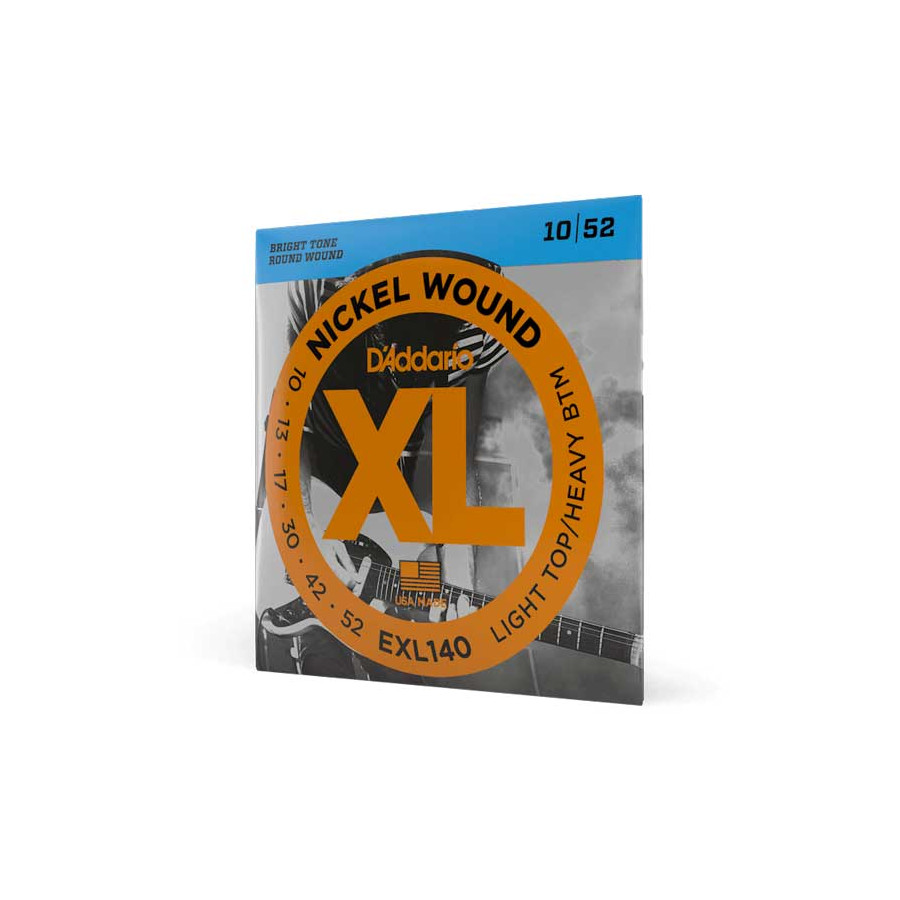 Cordes guitare électrique EXL140 Light top/Heavy bottom 10/52 Acier nickelé D'Addario Cordes guitare électrique EXL140 Light top/Heavy bottom 10/52 Acier nickelé D'Addario