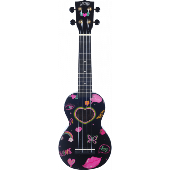 Ukulele Mahalo Soprano coeurs et fleurs