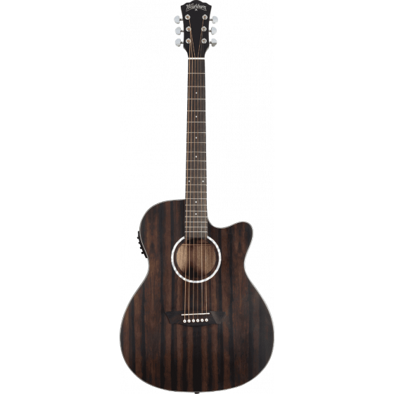 Guitare Washburn Electroacoustique Deep Forest Auditorium Cutaway ebony matte