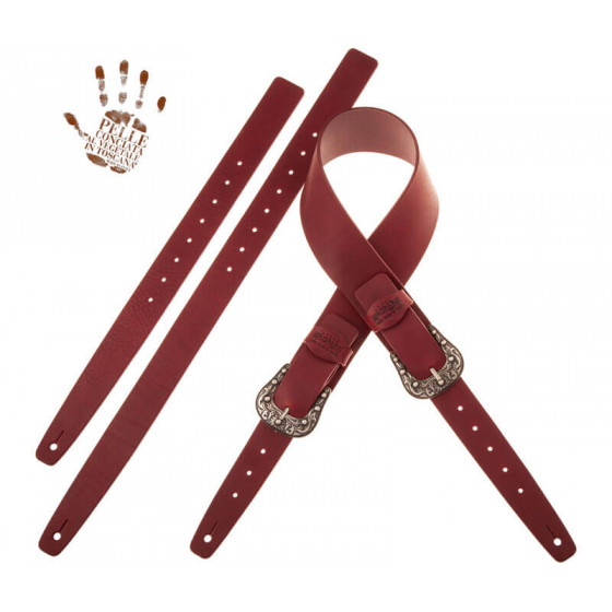 Sangle Twin Buckle TC cuir bordeaux 7cm Magrabo