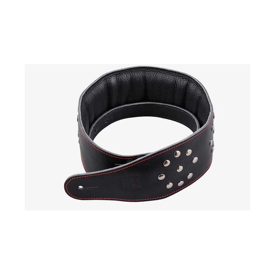 Sangle en cuir pleine fleur matelassé Noir STEFY LINE SLST503A Sangle en cuir pleine fleur matelassé Noir STEFY LINE SLST503A