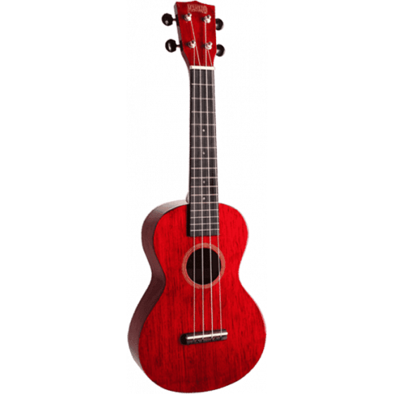 Ukulele Mahalo Hano concert transparent red