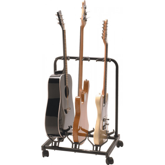 Stand pour 3 guitares Quiklok GS/430 avec roulettes - noir
