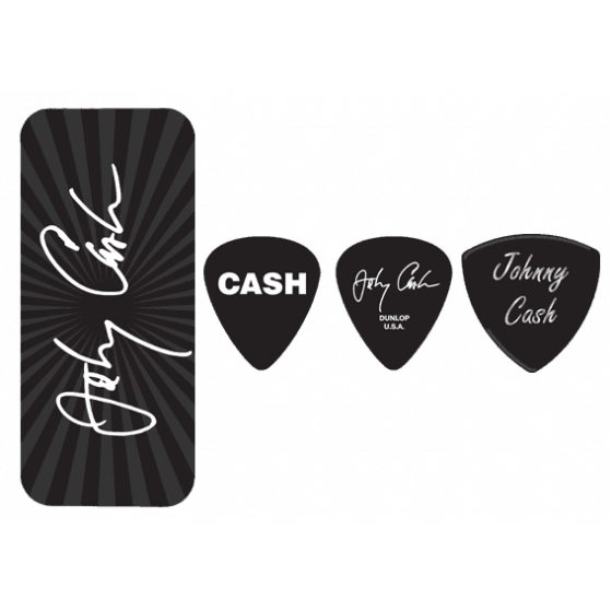 Boite de 6 médiators Médium signature Johnny Cash 03M