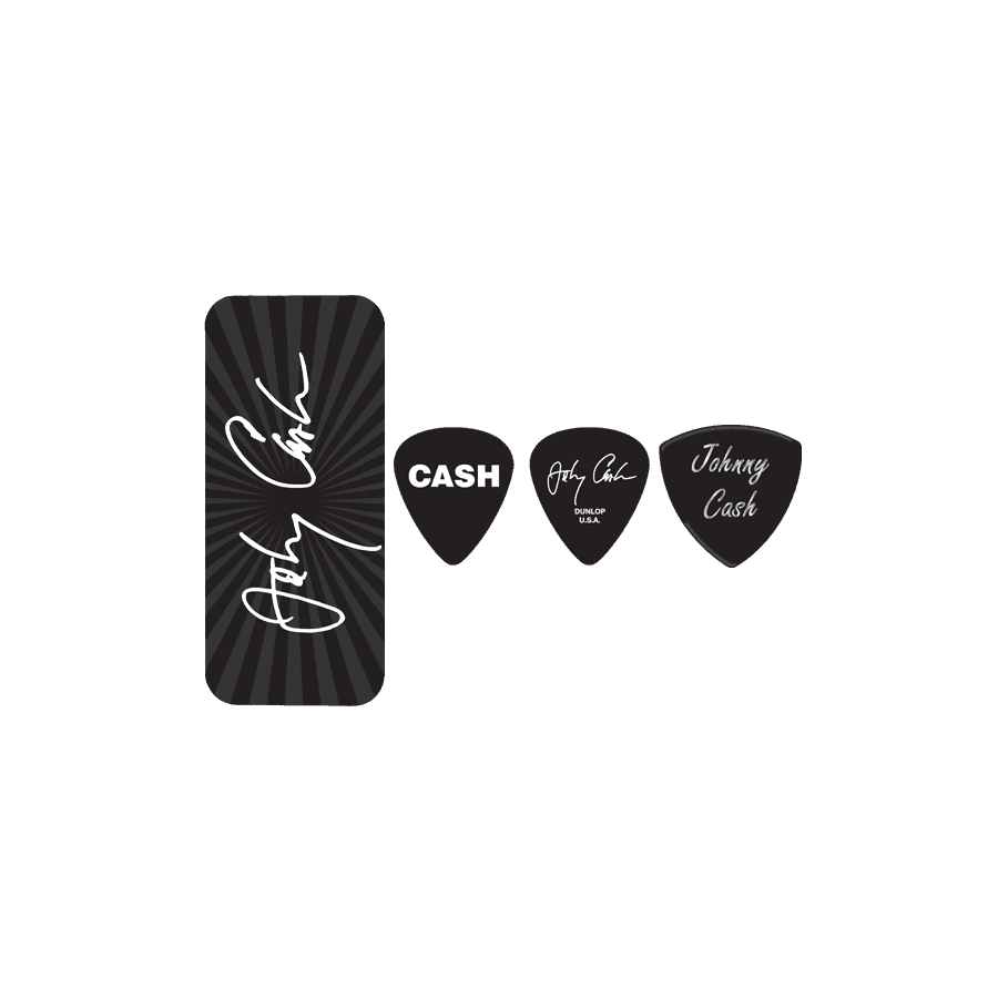 Boite de 6 médiators Médium signature Johnny Cash 03M
