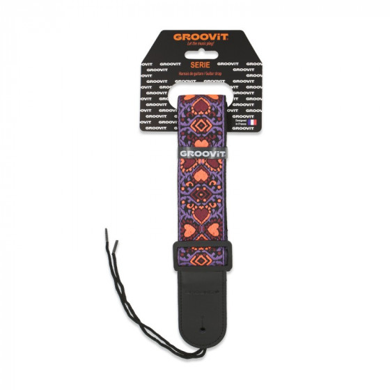 Sangle Jacquard Love 3 embout cuir GROOVIT