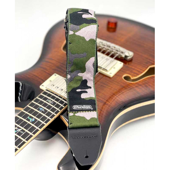 Sangle tissu jacquard camouflage vert Dunlop