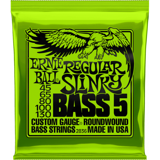 Cordes de Basses Regular slinky 5 cordes 45-130 Ernie Ball