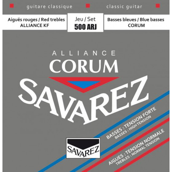 Cordes guitare classique Alliance Corum Rouge/bleu tension normale/forte Savarez