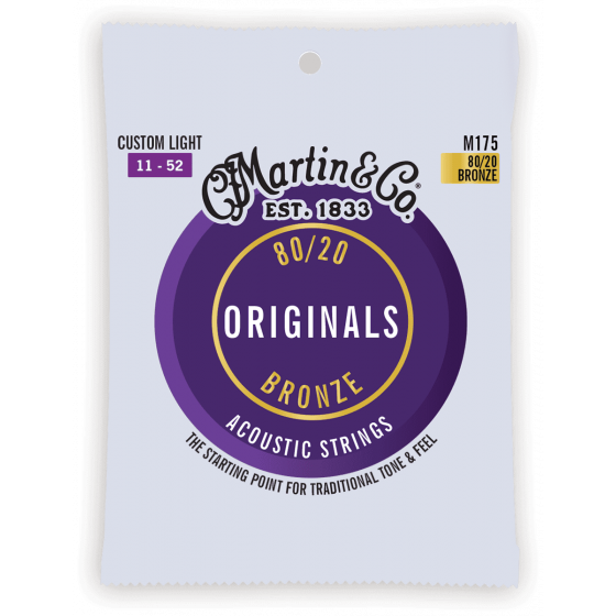 Cordes guitare Acoustique Martin Custom Light Standard Bronze MA175