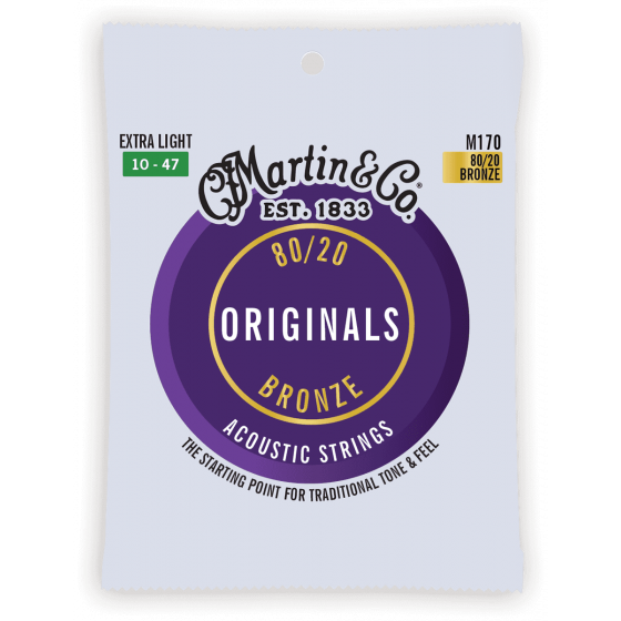 Cordes guitare Acoustique Martin Extra Light Standard Bronze