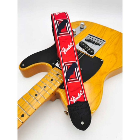 Sangle Monogrammes FENDER® rouge blanc bleu FENDER®