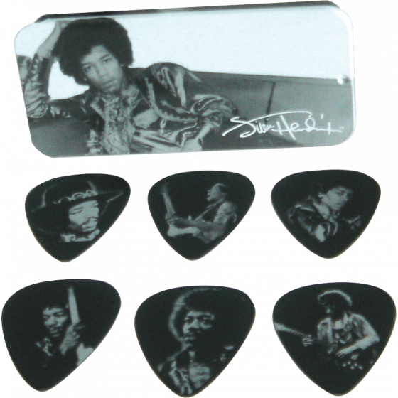 Médiator Dunlop Jimi Hendrix Silver Portrait heavy boîte de 12