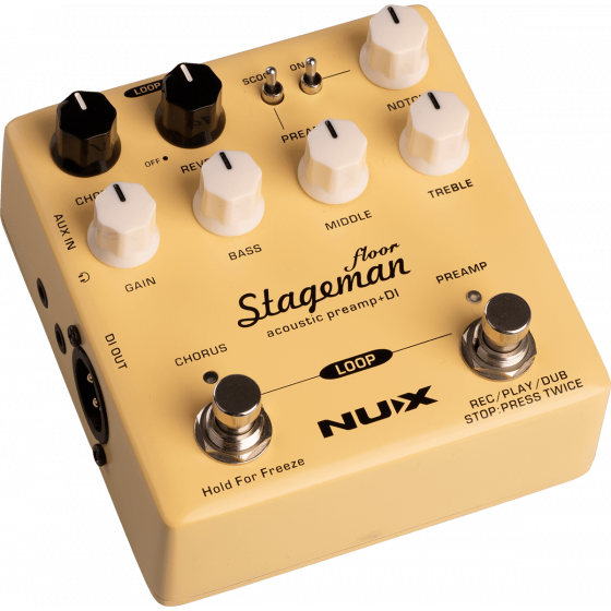 Préampli acoustique Nux  sortie DI, 3 effets intégrés STAGEMAN-FLOOR