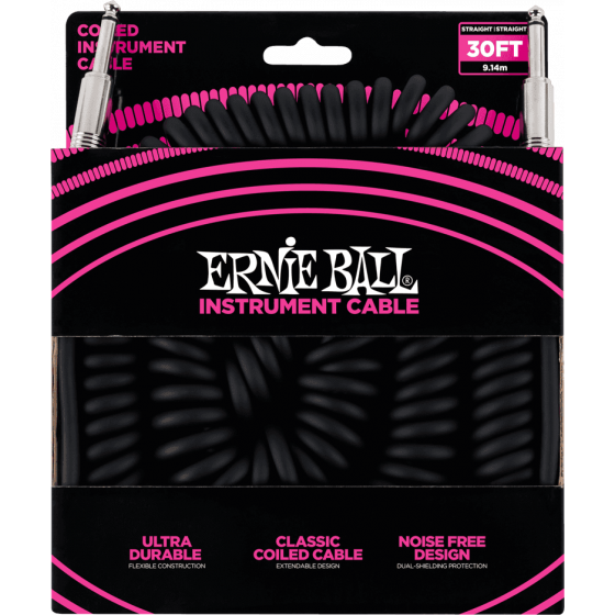 Cables instrument torsades jack/jack 9m noir 6044 Ernie Ball