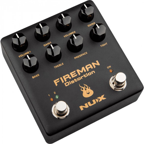 Pédale distorsion Nux double type brown sound moderne FIREMAN
