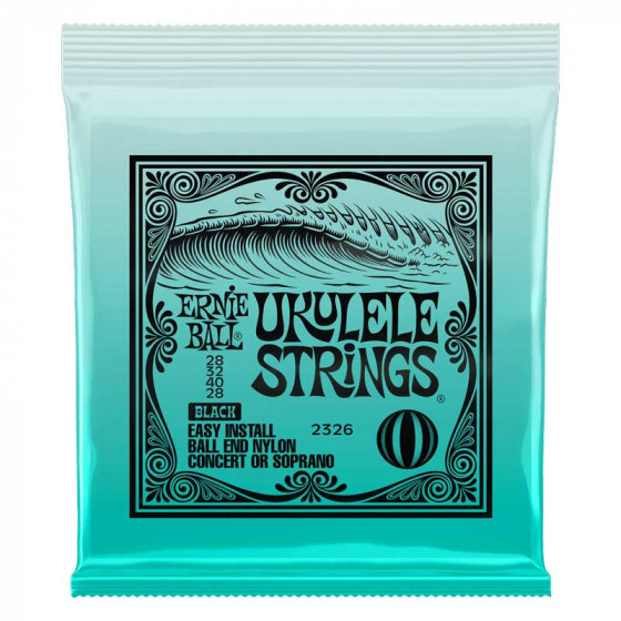 Cordes Ukulélé nylon noir à boule Ernie Ball