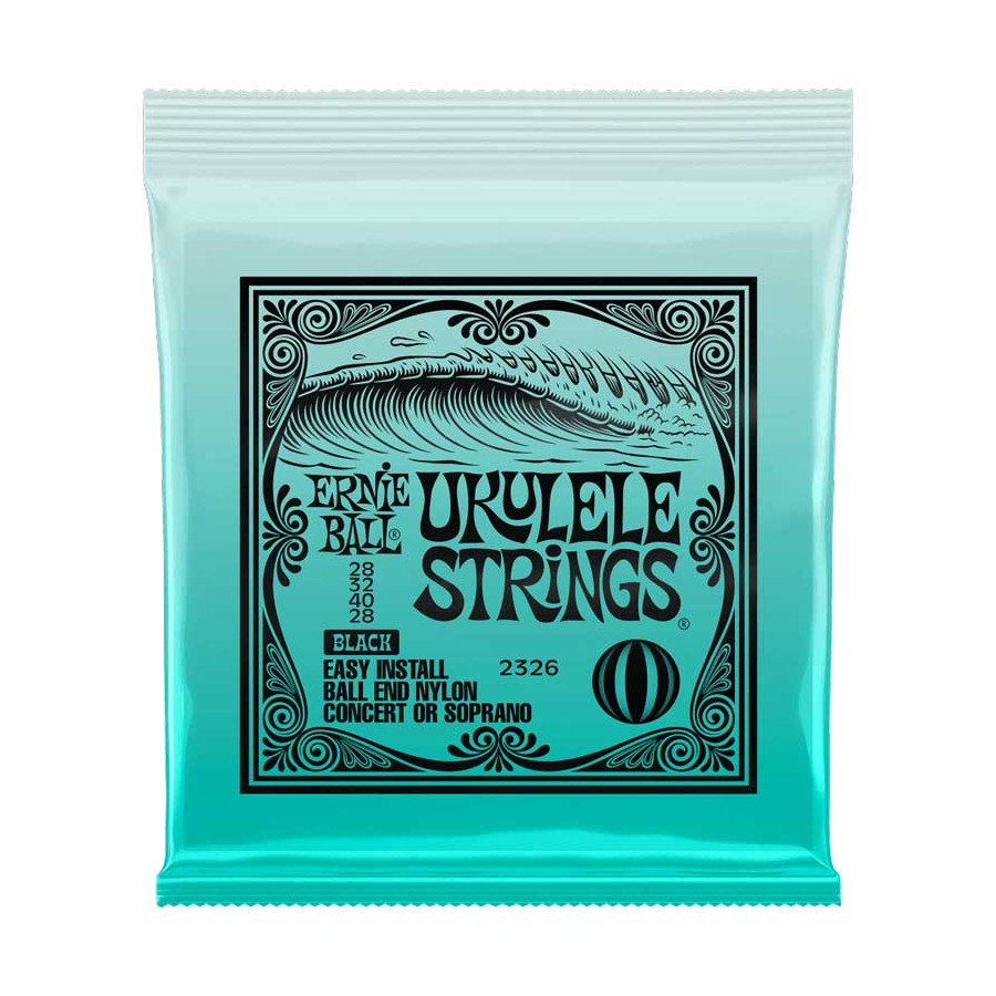 Cordes Ukulélé nylon noir à boule Ernie Ball Cordes Ukulélé nylon noir à boule Ernie Ball