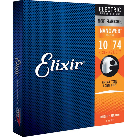 Cordes guitare électrique Light Elixir jeu de 8 cordes 10/74