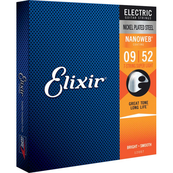 Cordes guitare électrique Elixir Super Light jeu de 7 cordes