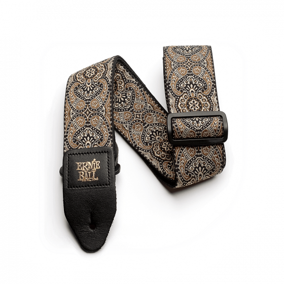 Sangle Jacquard Gold and Black Paisley Ernie Ball