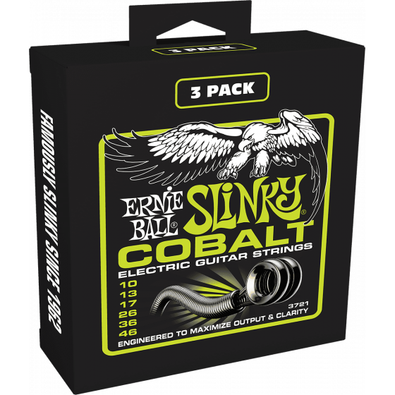 Cordes guitare électrique Slinky Cobalt 10-46 - pack de 3 - 3721 Ernie Ball