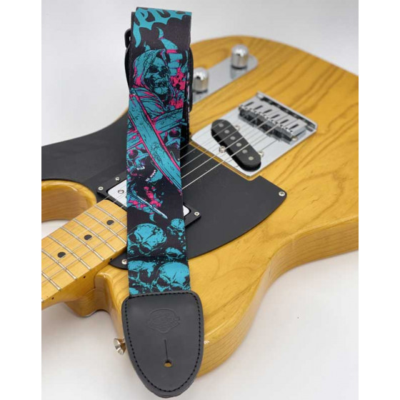 Sangle nylon Design tête de mort et croix Legend