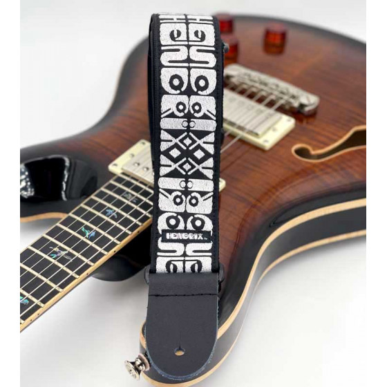 Sangle nylon Jimi Hendrix logo noir et blanc Dunlop