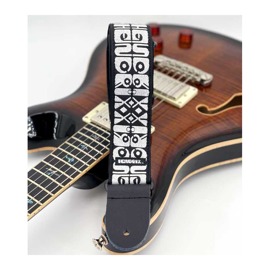 Sangle nylon Jimi Hendrix logo noir et blanc Dunlop Sangle nylon Jimi Hendrix logo noir et blanc Dunlop