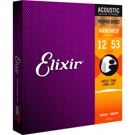 Cordes guitare acoustique Light 12/53 Phosphore Bronze Elixir
