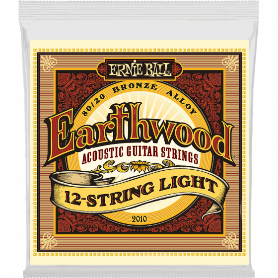 Cordes guitare Folk Earthwood Light 80/20 Bronze 12 cordes Ernie Ball