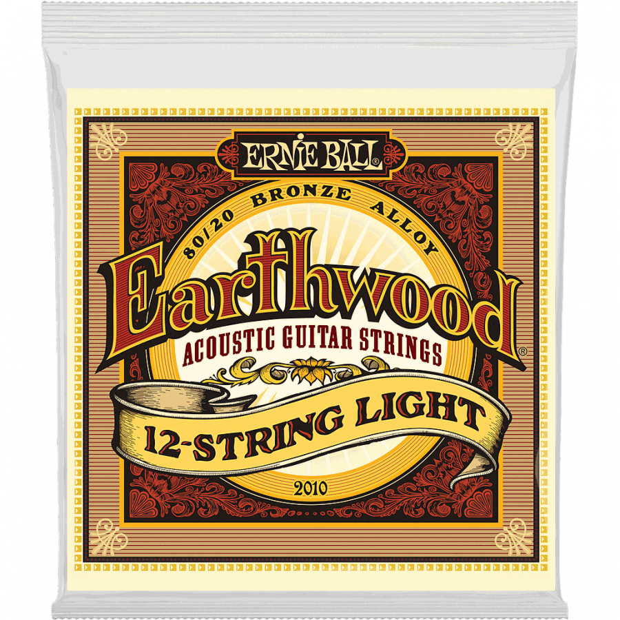 Cordes guitare Folk Earthwood Light 80/20 Bronze 12 cordes Ernie Ball