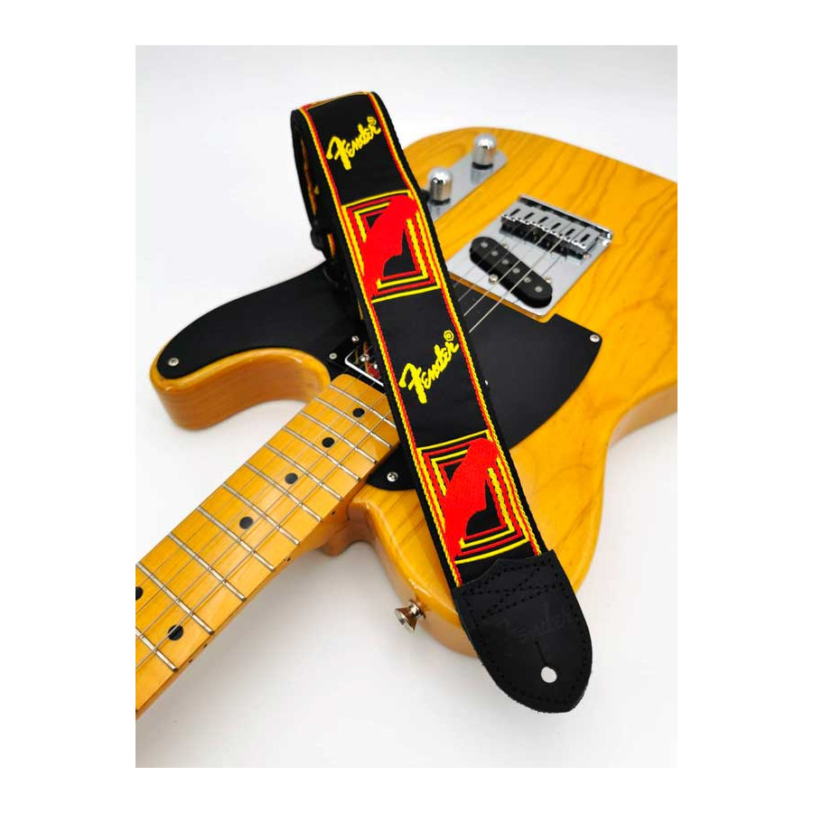 Sangle Monogrammes FENDER® noir jaune rouge FENDER® Sangle Monogrammes FENDER® noir jaune rouge FENDER®
