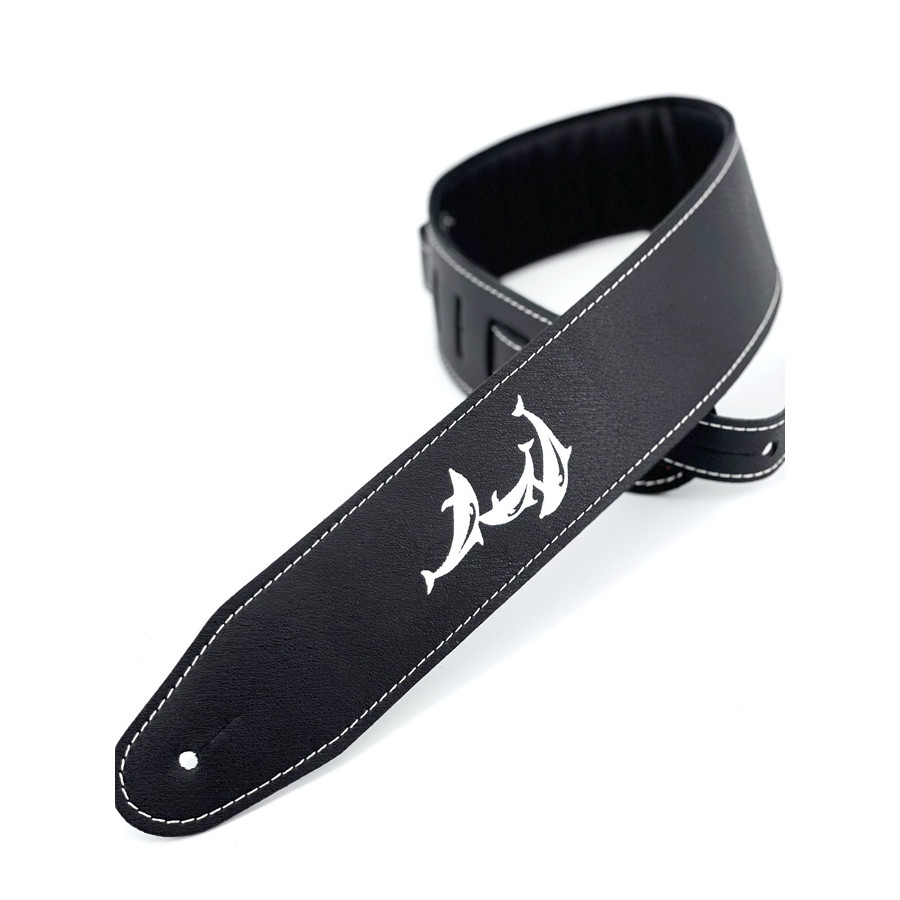 Sangle rembourrée cuir végane noir motif Dauphin STEFY LINE SLST604O Sangle rembourrée cuir végane noir motif Dauphin STEFY LINE SLST604O