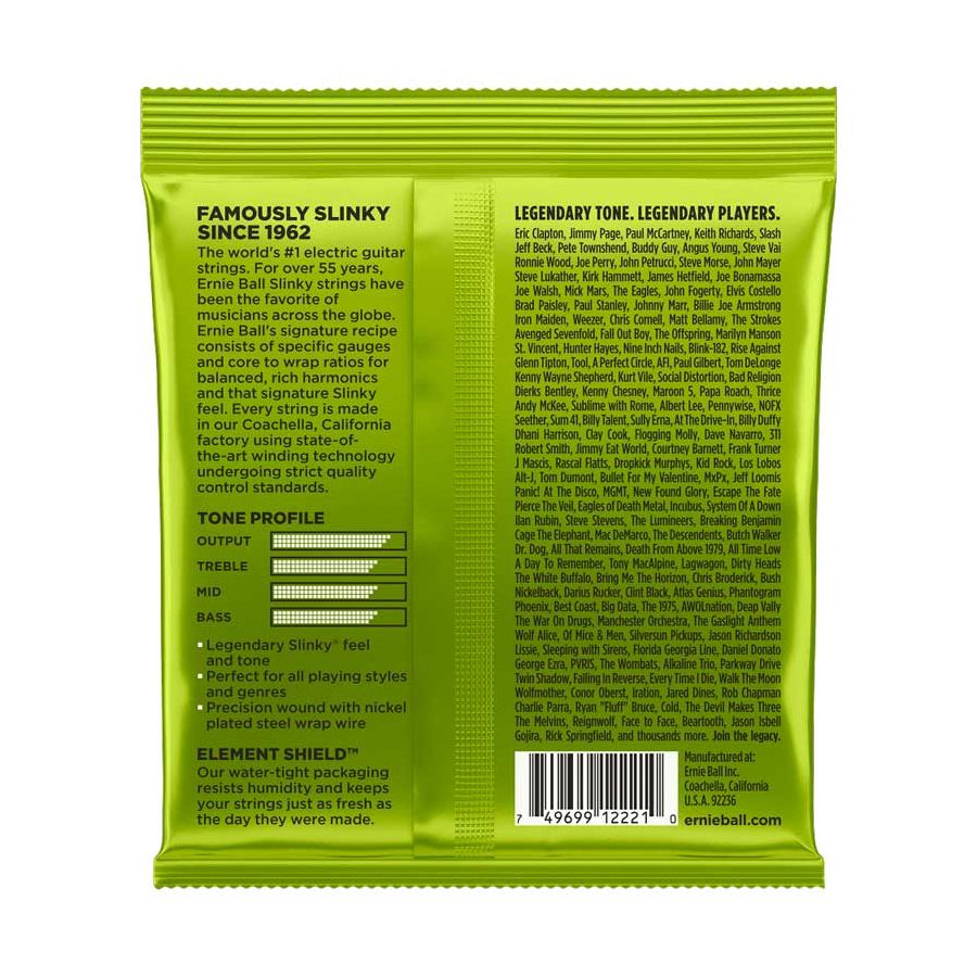Cordes filées guitare électrique Regular Slinky 10-46 Ernie Ball
