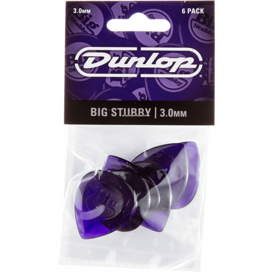 Sachet de 6 Médiators Dunlop Big Stubby 3,00 mm