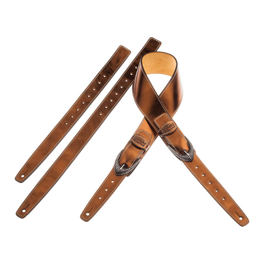Sangle Twin Buckle TS cuir bronze Métallique boucles argent 7cm Magrabo Sangle Twin Buckle TS cuir bronze Métallique boucles argent 7cm Magrabo