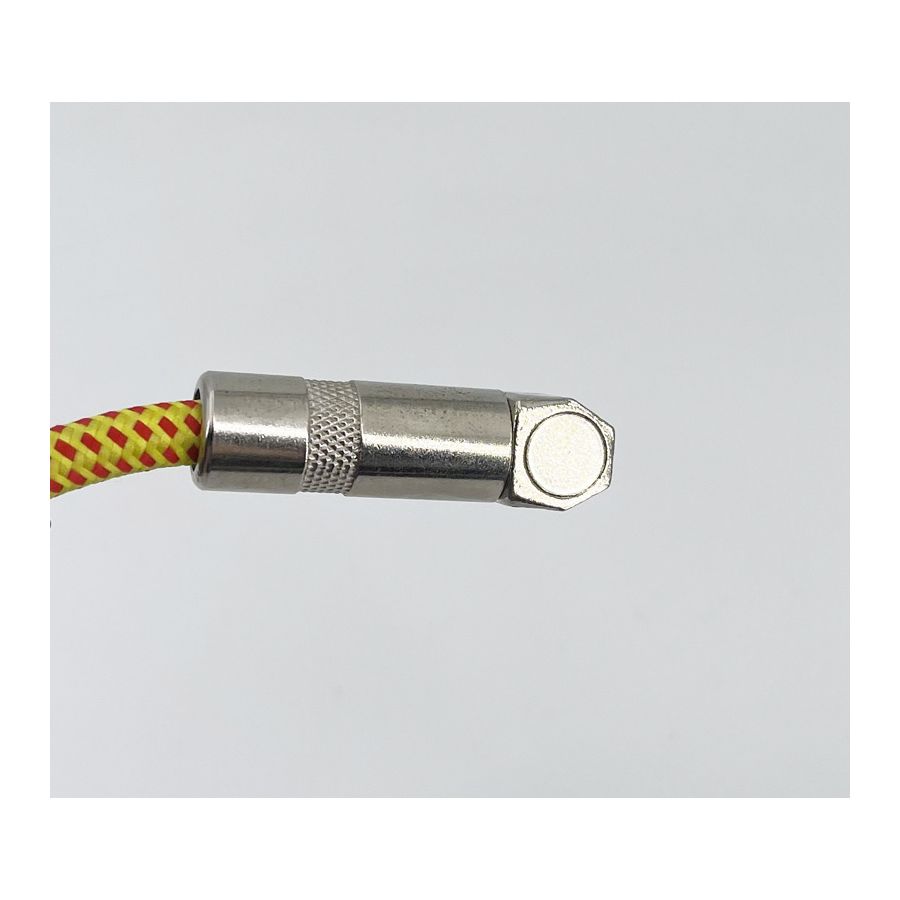 Cable Nylon Tressé HQ 24AWG jaune Blindé jack Droit-Coudé 3m Groovit